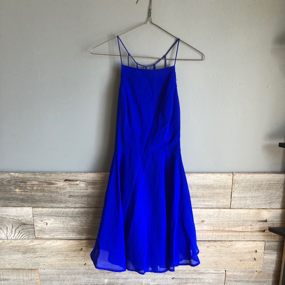 Strappy skater dress - electric blue